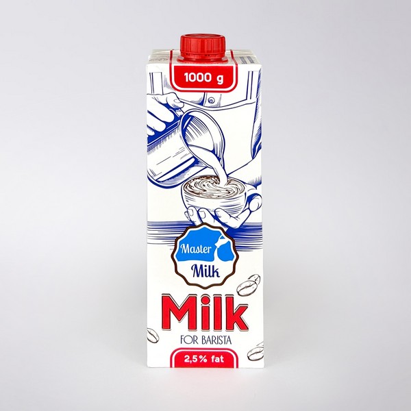 Молоко с крышкой ультрапас. 2,5% 1 л ТМ Мaster Миlk (12 шт/ящ)