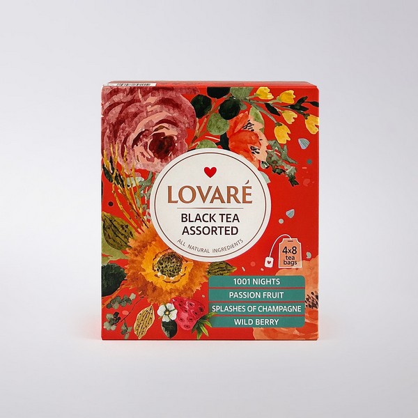 Чай ТМ LOVARE Чорний чай асорті, 32*2 г