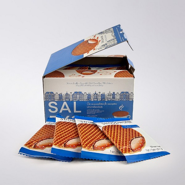 Вафлі "Stroopwafel" із солоною карамельною начинкою 33г (упаковка 30 шт.)
